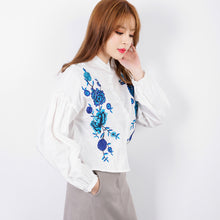 Load image into Gallery viewer, Embroidered blouse long sleeve blouse 7820