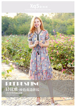 Load image into Gallery viewer, 2019 Summer new boutique women's chiffon printing fishtail skirt temperament thin celebrity dress 68600