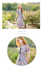 Load image into Gallery viewer, 2019 Summer new boutique women's chiffon printing fishtail skirt temperament thin celebrity dress 68600