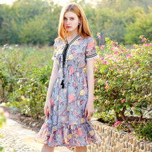 Load image into Gallery viewer, 2019 Summer new boutique women's chiffon printing fishtail skirt temperament thin celebrity dress 68600