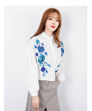 Load image into Gallery viewer, Embroidered blouse long sleeve blouse 7820