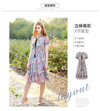 Load image into Gallery viewer, 2019 Summer new boutique women's chiffon printing fishtail skirt temperament thin celebrity dress 68600