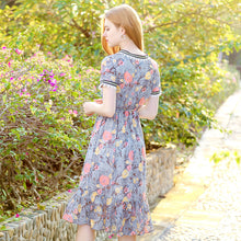 Load image into Gallery viewer, 2019 Summer new boutique women's chiffon printing fishtail skirt temperament thin celebrity dress 68600