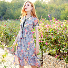 Load image into Gallery viewer, 2019 Summer new boutique women's chiffon printing fishtail skirt temperament thin celebrity dress 68600