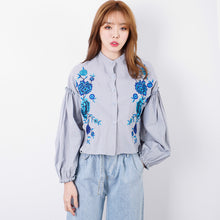 Load image into Gallery viewer, Embroidered blouse long sleeve blouse 7820