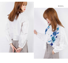 Load image into Gallery viewer, Embroidered blouse long sleeve blouse 7820