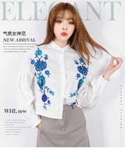 Load image into Gallery viewer, Embroidered blouse long sleeve blouse 7820