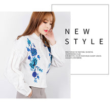 Load image into Gallery viewer, Embroidered blouse long sleeve blouse 7820