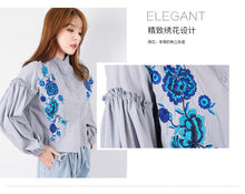 Load image into Gallery viewer, Embroidered blouse long sleeve blouse 7820
