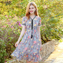 Load image into Gallery viewer, 2019 Summer new boutique women's chiffon printing fishtail skirt temperament thin celebrity dress 68600