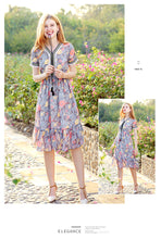 Load image into Gallery viewer, 2019 Summer new boutique women's chiffon printing fishtail skirt temperament thin celebrity dress 68600