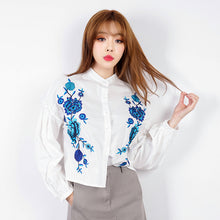 Load image into Gallery viewer, Embroidered blouse long sleeve blouse 7820