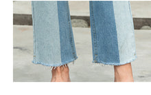 Load image into Gallery viewer, High-waist jeans stitching SLIM STRAIGHT trousers 3408