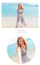 Load image into Gallery viewer, 2019 New brand women's wear V collar medium long temperament lady print chiffon dress 69173