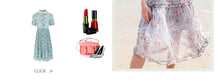 Load image into Gallery viewer, 2019 New brand women's wear V collar medium long temperament lady print chiffon dress 69173