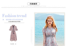 Load image into Gallery viewer, 2019 New brand women's wear V collar medium long temperament lady print chiffon dress 69173