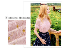Load image into Gallery viewer, 2018 Summer new brand women's temperament round collar hook hollow shirt sexy dress 58957