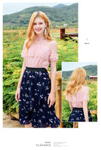 Load image into Gallery viewer, 2018 Summer new brand women's temperament round collar hook hollow shirt sexy dress 58957