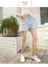 Load image into Gallery viewer, Korean version of casual women's wear thin casual jeans and shorts 1811