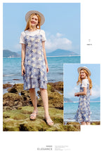 Load image into Gallery viewer, 2018 new brand women's dress round collar temperament lady chiffon fake two dresses 69191