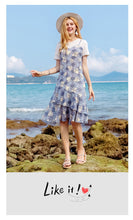 Load image into Gallery viewer, 2018 new brand women's dress round collar temperament lady chiffon fake two dresses 69191