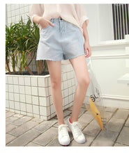 Load image into Gallery viewer, Korean version of casual women's wear thin casual jeans and shorts 1811