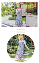 Load image into Gallery viewer, 2018 new brand women's dress round collar temperament lady chiffon fake two dresses 69191