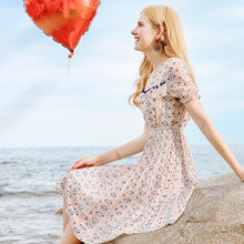 Load image into Gallery viewer, 2019 Summer New Women's Printed Baipleated Skirt Style Lady Chiffon Dress 69151