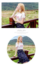 Load image into Gallery viewer, 2018 summer summer brand women's dress temperament round collar letter simple shirt casual casual sweater 58978