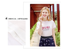 Load image into Gallery viewer, 2018 summer summer brand women's dress temperament round collar letter simple shirt casual casual sweater 58978