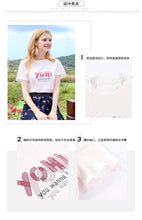 Load image into Gallery viewer, 2018 summer summer brand women's dress temperament round collar letter simple shirt casual casual sweater 58978