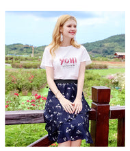 Load image into Gallery viewer, 2018 summer summer brand women's dress temperament round collar letter simple shirt casual casual sweater 58978