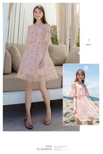 Load image into Gallery viewer, Summer 2019 New Brand Sexy Chic Lady Embroidered Chiffon Dress 69238