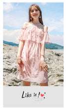 Load image into Gallery viewer, Summer 2019 New Brand Sexy Chic Lady Embroidered Chiffon Dress 69238
