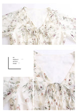 Load image into Gallery viewer, 2018 Summer new fashion women's vcollar a dress print skirt chic lady chiffon dress 69231