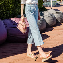 Load image into Gallery viewer, 2019 New Brand Women's Wear Pants Urban Leisure Broad-legged Jeans 88731