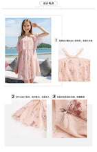 Load image into Gallery viewer, Summer 2019 New Brand Sexy Chic Lady Embroidered Chiffon Dress 69238