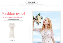 Load image into Gallery viewer, 2018 Summer new fashion women's vcollar a dress print skirt chic lady chiffon dress 69231