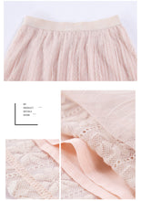 Load image into Gallery viewer, 2009 New Brand Female Garment Mesh Stitching A-shaped Skirt Fresh and Sweet Lace Half-length Skirt 28578