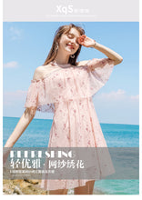Load image into Gallery viewer, Summer 2019 New Brand Sexy Chic Lady Embroidered Chiffon Dress 69238