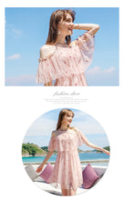 Load image into Gallery viewer, Summer 2019 New Brand Sexy Chic Lady Embroidered Chiffon Dress 69238