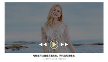 Load image into Gallery viewer, 2018 Summer new fashion women's vcollar a dress print skirt chic lady chiffon dress 69231
