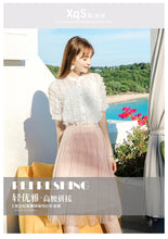Load image into Gallery viewer, 2009 New Brand Female Garment Mesh Stitching A-shaped Skirt Fresh and Sweet Lace Half-length Skirt 28578