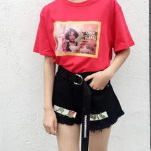 Load image into Gallery viewer, "End of season clearance 28 yuan does not return and does not change" embroidered denim shorts female Korean version of burr black hot pants 629