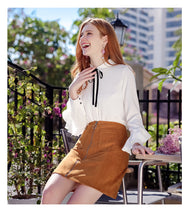 Load image into Gallery viewer, 2019 Autumn new brand women's wear lapel long-sleeve shirt temperament light cooked OL women's shirt 58900