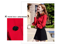 Load image into Gallery viewer, 2019 Autumn new brand women's wear lapel long-sleeve shirt temperament light cooked OL women's shirt 58900