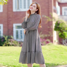 Load image into Gallery viewer, 2019 early autumn new brand women's dress a button a print dress temperament celebrity chiffon dress 69122