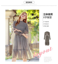 Load image into Gallery viewer, 2019 early autumn new brand women's dress a button a print dress temperament celebrity chiffon dress 69122