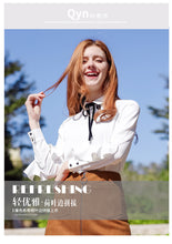 Load image into Gallery viewer, 2019 Autumn new brand women's wear lapel long-sleeve shirt temperament light cooked OL women's shirt 58900
