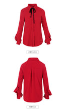 Load image into Gallery viewer, 2019 Autumn new brand women's wear lapel long-sleeve shirt temperament light cooked OL women's shirt 58900